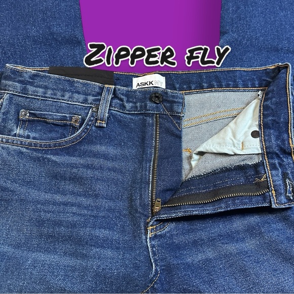 NWT ASKK NY Mid Rise Straight Snip Hem Jeans in Resin. Size 26 👖 - Picture 11 of 14